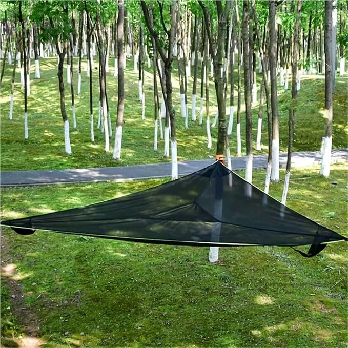 13Ft Extra Large Triangle Hammock, Camping Hammock with 3 Tie Down Straps and Storage Bag, 3 Point Hammocks Portable Max 600 Lbs for 2-3 Adult Kid