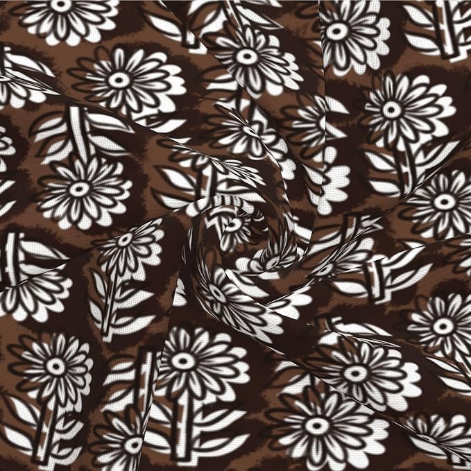 Block Print Pillow Covers 20x20 Inch Set of 2, Brown Floral Waterproof Outdoor Cushion Covers, Boho Home Decor Throw Pillows for Living Room Couch