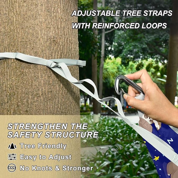Camping Hammock Outdoor Hammocks for Outside Sloth Star Beach Trees Portable Lightweight with Pockets Tree Straps Indoor