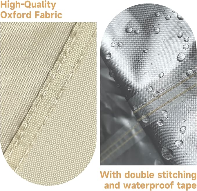Patio Hanging Egg Chair Cover Waterproof - 420D Heavy Duty Outdoor Single Seat Wicker Swing Egg Chair with Zipper, All-Season Protector Fits 45"W Swing/Egg Chairs,Beige&Green