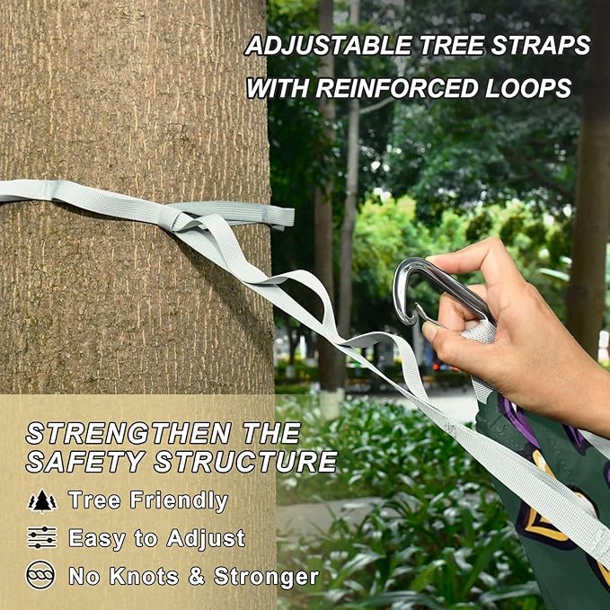 Hammocks for Outside Mardi Gras Fleur De Lis Camping Hammock Portable Hammocks with Tree Straps and Carry Bag Camping Accessories for Hiking Beach Outdoor