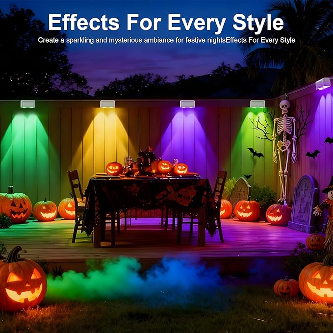 Outdoor Deck Lights, 24 Lights Smart Fence Lights Compatible with Alexa & Google Home, IP65 LED Patio Deck Lighting with Remote, Fence Lighting Music Sync for Patio Yard Garden(157.2ft)