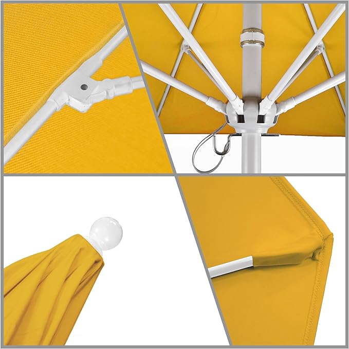 California Umbrella 9' Round Aluminum/Fiberglass Umbrella, Push Open,