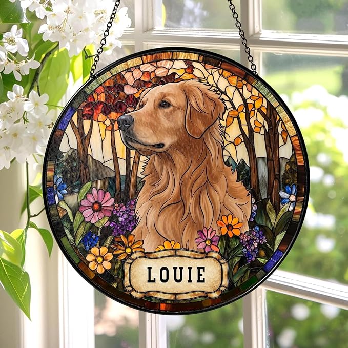 Personalized Pet Memorial Suncatcher Dog Cat, Pet Memorial Suncatcher, Custom Pet Loss Suncatcher, Gifts for Dog Lovers