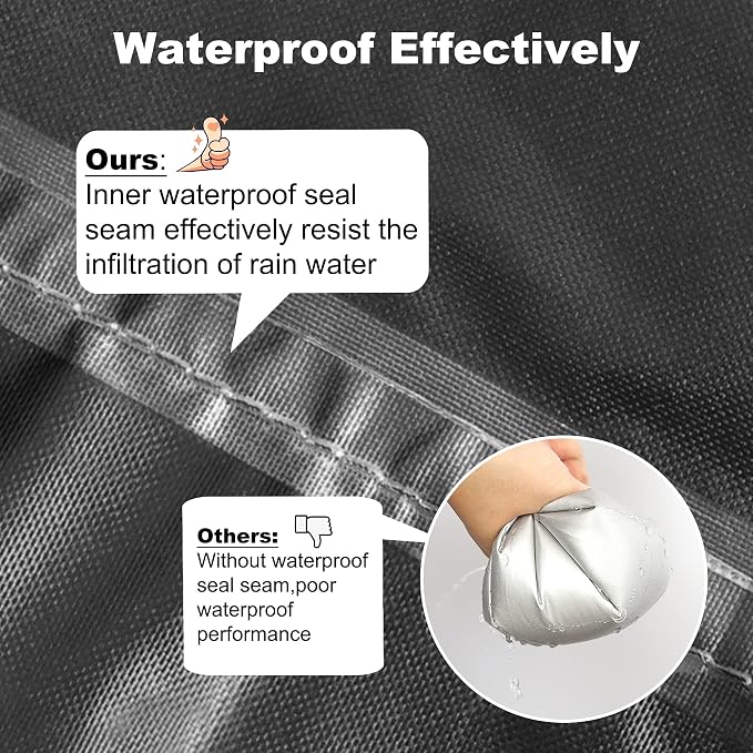 Femuar Deck Box Cover 100% Waterproof Heavy Duty Patio Ottoman Cover, Outdoor Anti-UV Patio Storage Box Covers (63" L x 25" W x 28" H) Black