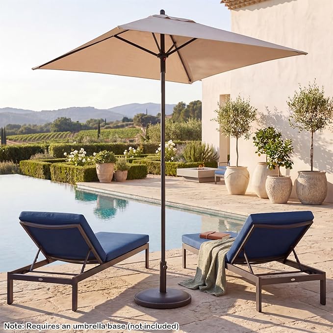 Giantex 5ft Square Patio Umbrella, Outdoor Table Umbrella with Push Bottom Tilt, 4 Sturdy Ribs, Fade Resistant & Waterproof Canopy, Market Umbrella for Deck, Pool, Backyard, Garden, Beach