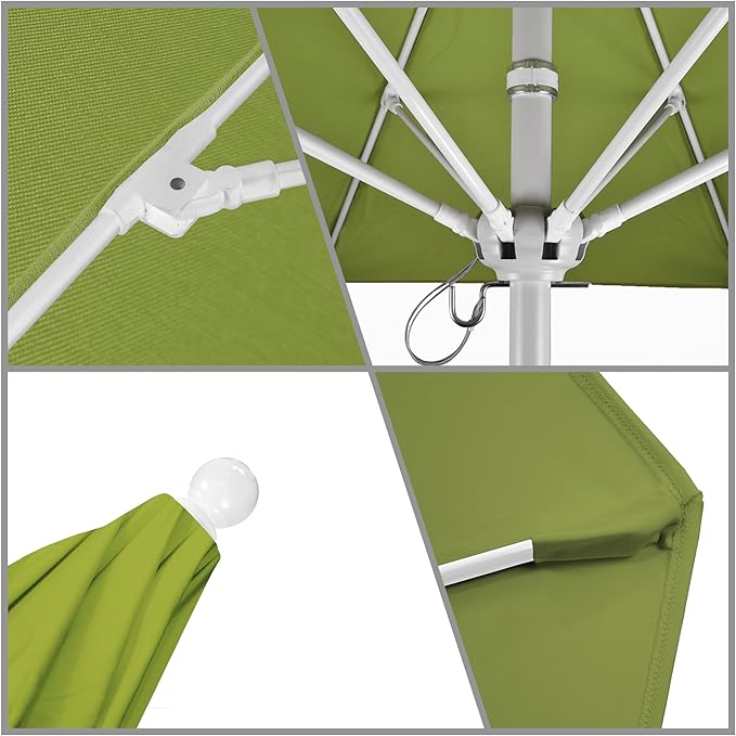 California Umbrella 9' Round Aluminum/Fiberglass Umbrella, Push Open,