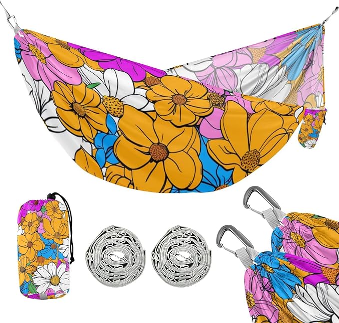 Summer Flowers 330lb Capacity Outdoor Hammocks with Hanging Rope Swing Hammock for Outside Beach Patio Garden hamacas para Patio