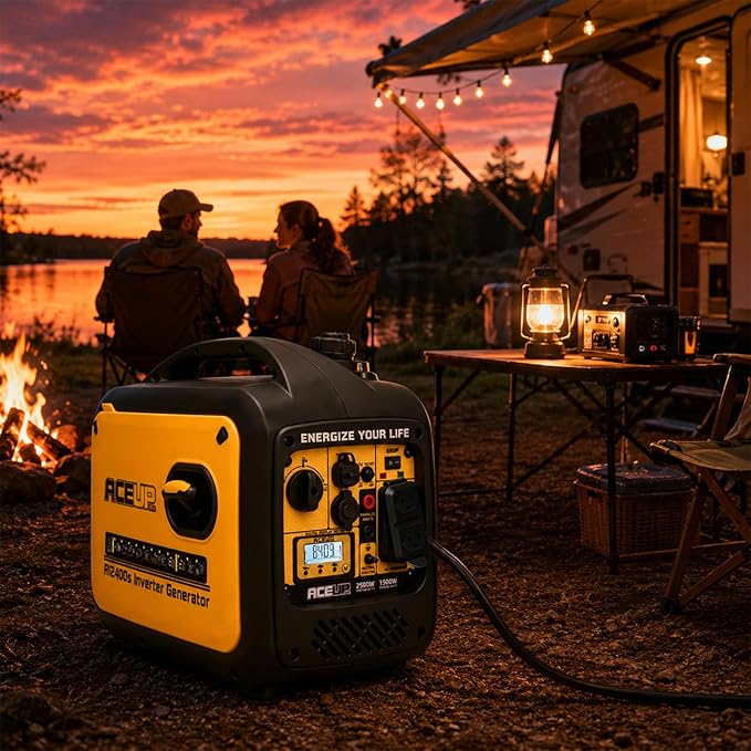 Aceup Energy 2500 Watt Portable Inverter Generator, Super Quiet Gas Powered Generator for Home use, Camping, EPA Compliant
