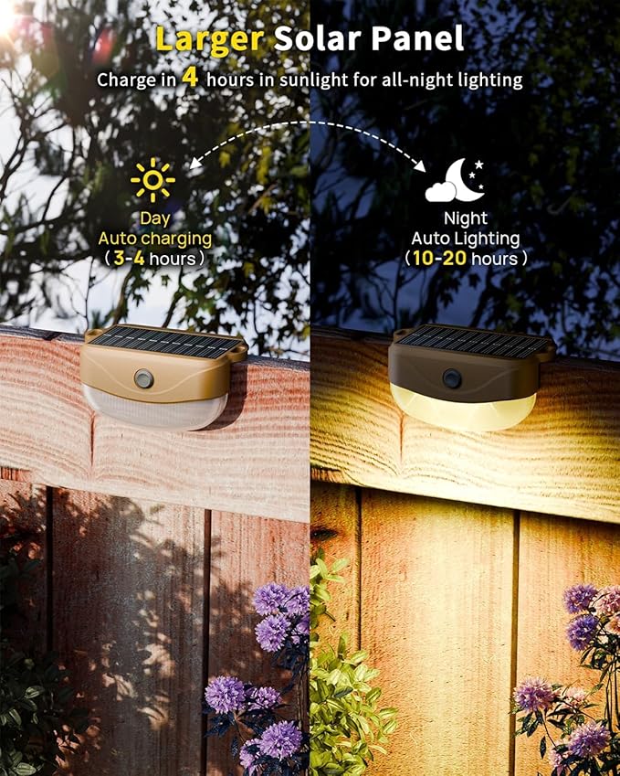 Solar Fence Lights with Remote Control 50ft,15 Multi Colors Solar Powered Outdoor Step Lighting,IP67 Waterproof Led RGBYW Colors Lamp for Outside Fence/Deck/Backyard/Stair Railing/Wall/Patio/Pool