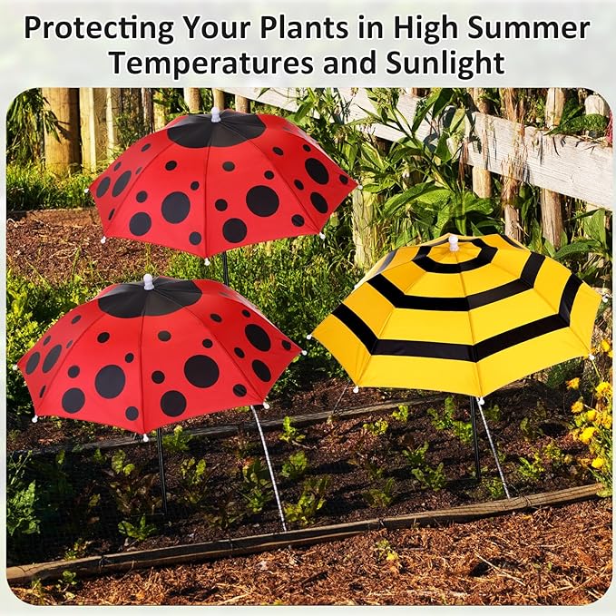 Plant Umbrellas for Outdoor Plants, Large Garden Plant Umbrella Shade Upgraded Adjustable Angle Height for Potted Plants Garden Beds