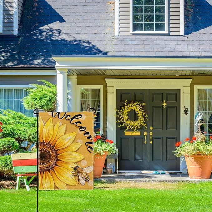wyooxoo Spring Summer Flower Garden Flag 12x18 Inch Double Sided Vertical Welcome Garden Flag Outside Farmhouse Yard Outdoor Decoration (O)