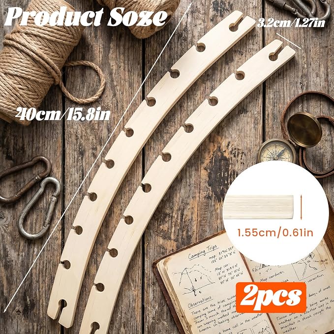 2 PCS Detachable Hammock Spreader Bar, Wooden Hammock Spreader Bars — Durable Replacement Accessories for Patio, Backyard, Camping, Garden