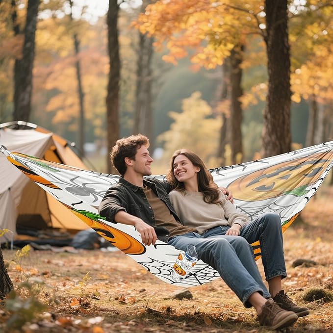 Hammocks for Outside Halloween Elements Camping Hammock Portable Hammocks with Tree Straps and Carry Bag Camping Accessories for Hiking Beach Outdoor