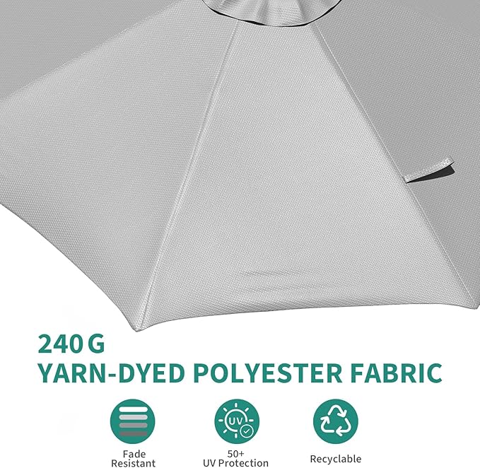 10 Ft Offset Patio Umbrella with Base Included, Round Cantilever Umbrella with UV Protective And Water Resistant Canopy, 360° Rotation, Integrated Tilting System, Beige