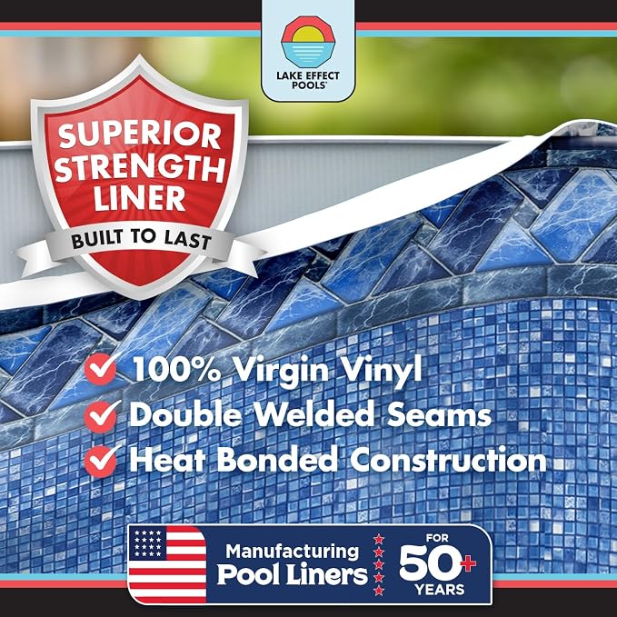 Lake Effect Pools 'Galleria' 18 ft Round Above Ground Swimming Pool Bundle | 52 Inch Height | Steel Sided Walls | Kit Includes: 25 Gauge Liner, A-Frame Ladder, Sand Filter/Pump, & Skimmer