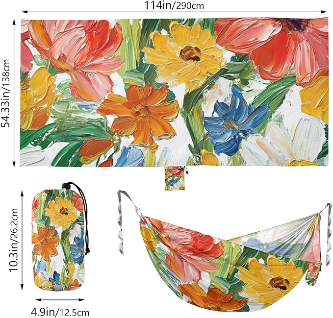 Flowers Sunflower Flower Amaryllis Hammocks Tree Hammock for Outside Beach Patio Garden