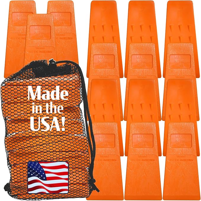 Made in The USA! - 5.5" Orange Spiked Tree Wedges for Tree Cutting Falling, Bucking, Felling Wedges Chainsaw Loggers Supplies- Set of 15