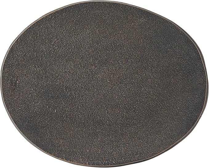 Christopher Knight Home Caldera 16" Lightweight Concrete End Table, Indoor Outdoor Accent Table, Side Table with Oval Top and Wide Base, Small Side Table for Patio, Balcony or Living Room, Copper