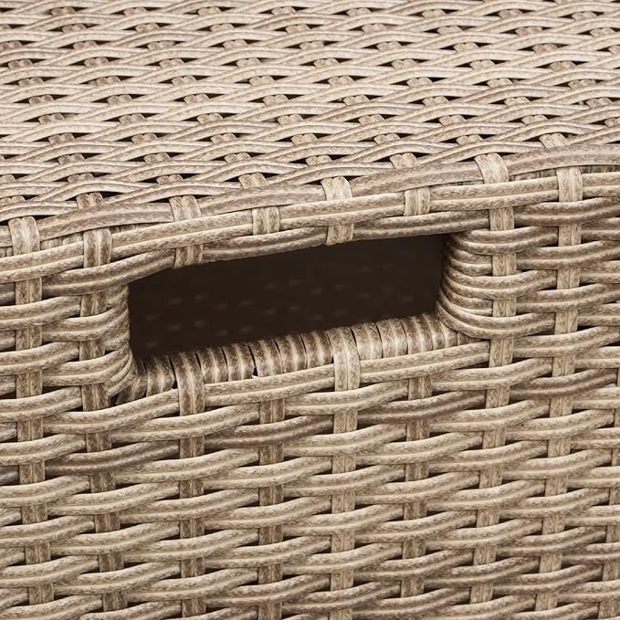 Outdoor Patio Furniture Boho, Outdoor Patio Chairs Modern Gray Patio Conversation Sets 4 Chairs Rattan with Ottoman and Cushions