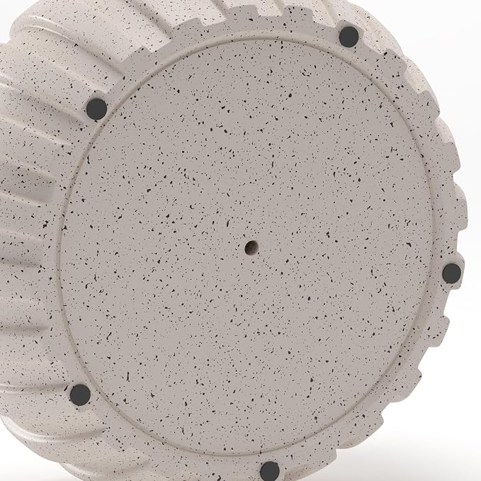 35.43" Faux Stone Coffee Table Round for Indoor or Outdoor Concrete Coffee Tables MgO Cement Center Tables for Living Room, Patio, Garden, Backyard, Balcony, Waterproof, White Drum
