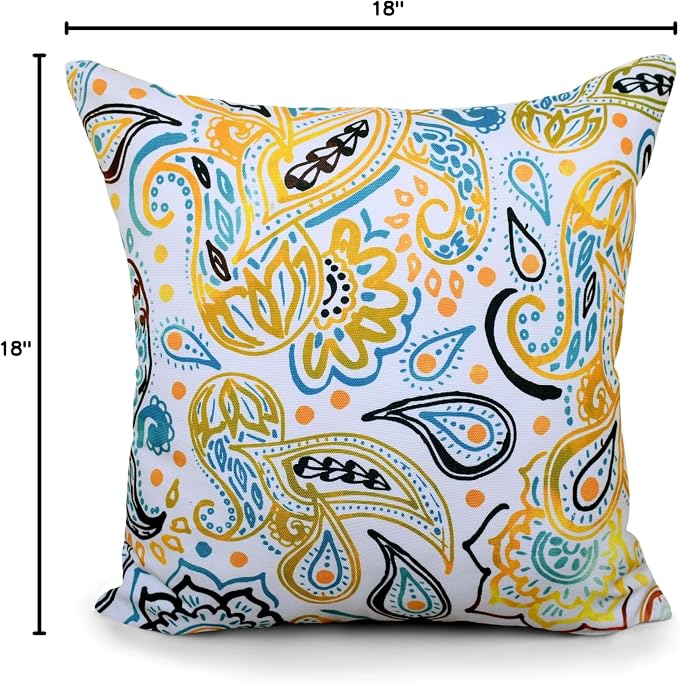 COZY TRENDS Decorative Indoor Outdoor Waterproof Throw Pillows with Inserts - Stylish Comfort for Your Patio Furniture, Garden Chairs, or Indoor Décor 18x18 Inches | Set of 2 (Yellow)