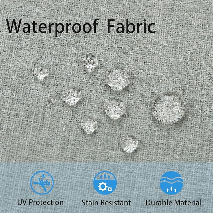 FUNHOME Outdoor Cushion Covers 20 x 20 x 4 inch,Set of 2,Non-Slip Grips Bottom,Replacement Cushion Covers for Garden Patio Furniture Couch Chair,Fade-Resistant Slipcover Only,No Insert(Light Gray)