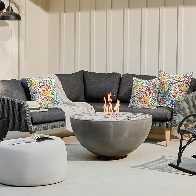 LVTXIII Outdoor Throw Pillow Covers Set of 2, Patio Waterproof Pillow Cases Fade Resistant Accent Pillow Covers for Home and Garden Furniture Decoration, 16x16, Paisley Multi
