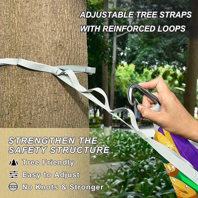 Mardi Gras Carnival Jewelry Feather Lipstick Outdoor Hammock with Tree Straps Tree Hammock for Outside Beach Patio Garden