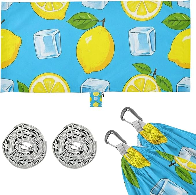 Summer Lemon Ice Block 330lb Capacity Outdoor Hammock with Hanging Rope Fabric Hammock for Outside Patio Backyard Poolside Base para hamacas para adultos