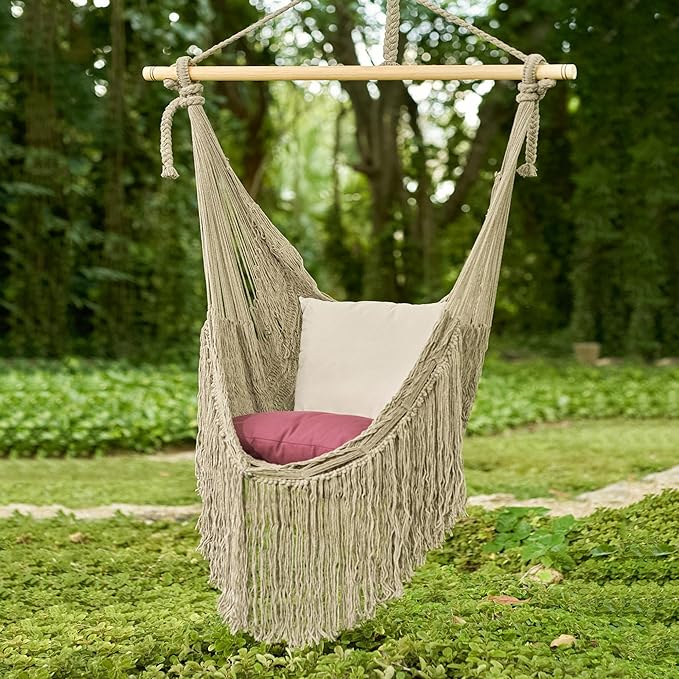 Novica Handmade Grey Cascade Cotton Rope Hammock Swing (Single)