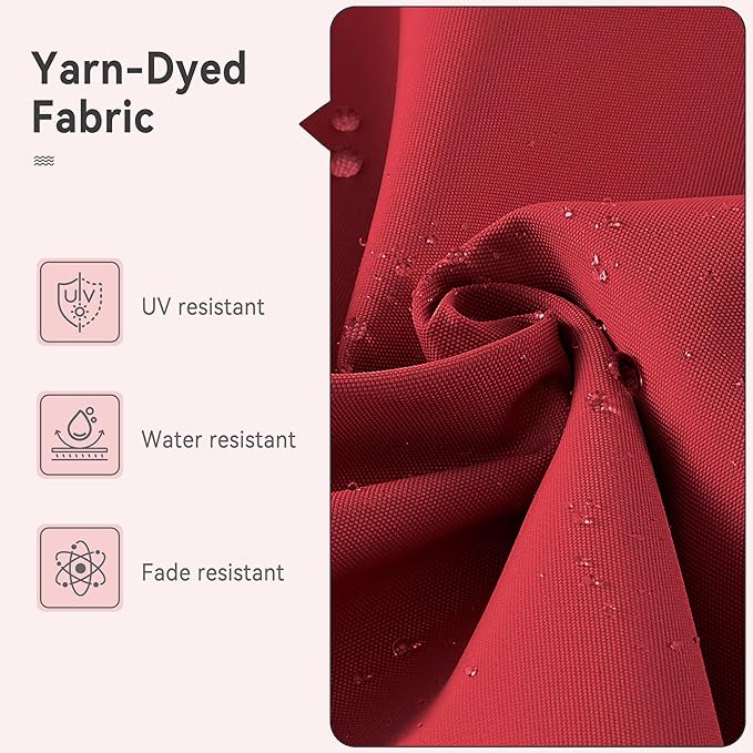 10' X 13' Cantilever Patio Umbrella with Led Lights Double Top Rectangular Outdoor Large Offset Umbrellas with 7 Tilts Adjustable 360°Rotation for Deck Pool Garden Backyard, Red