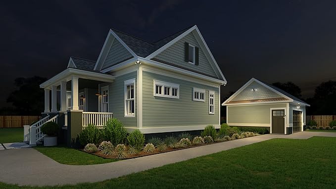 Lithonia Lighting HomeGuard 2-Light LED Outdoor Flood Lights, Outdoor LED Lights, Dusk to Dawn Sensor, Adjustable Lumens, Selectable Color, Square Heads, Dark Bronze (HGX LED 2SH ALO SWW2 120 PE DDB)