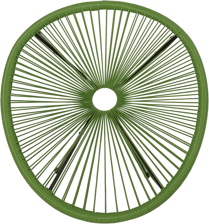 Christopher Knight Home Anson Faux Rattan Outdoor Papasan Chair Set of 2, Patio Accent Chair with Metal Frame, Hammock Weave Egg Chair, Lounge Chair Outdoor for Patio Furniture Set, Green