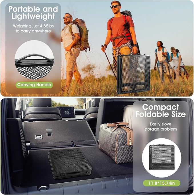 Ciavca Upgraded Folding Grill Table - Metal Portable Camping Table, 3 Height Adjustable Max 28", Lightweight Foldable for Outside BBQ 24"x15.8"