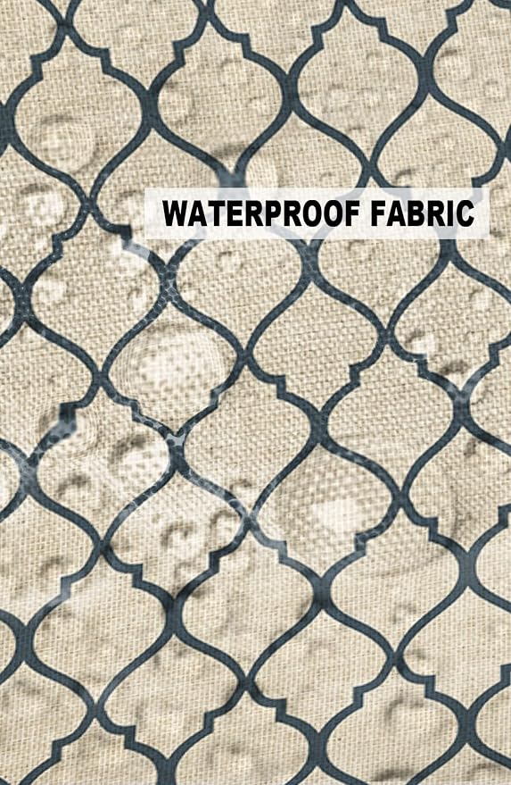 Dark Blue Moroccan Outdoor Pillow Shams Set of 2, Decorative Pillowcases Cushion Case, Soft Throw Pillow Covers Waterproof Pillow Case 20x20 Inch, Geometric Graphics Rustic Style