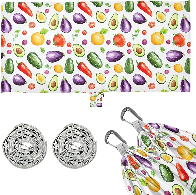 Camping Hammock Outdoor Hammocks for Outside Avocado Tomato Eggplant Beach Trees Portable Lightweight with Pockets Tree Straps Indoor