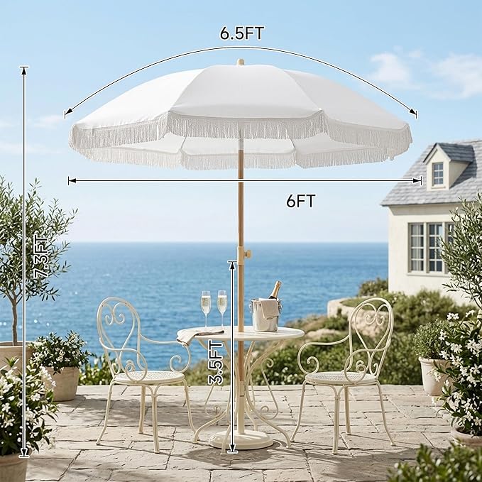 Aohanoi Outdoor Umbrella - Sun Protection, Rain Resistant, Windproof with Manual Open-Close Feature - Ideal for Beach, Camping, and Picnics
