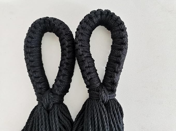 Traditional Mayan Hammock - Hammock Made with Thick Cotton Thread (Black, Medium)