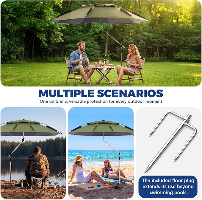 Thinkday Above Ground Pool Umbrellas Adjustable Outdoor Swimming Pool Umbrella for Patio Garden Standing Canopy Must Have Summer Accessories