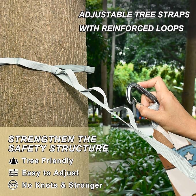 Brown White Vintage Western Cowboy 330lb Capacity Outdoor Hammocks with Tree Straps Tree Hammock for Outside Patio Garden hamaca de Algodon para Jardin