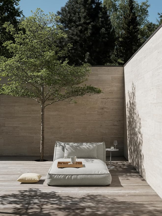 Blomus Stay Outdoor Side Table, Wide 50x35cm / 19.7x13.8in, White