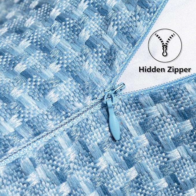 Kevin Textile Outdoor Waterproof Throw Pillow Covers 14x36 Inch Pack of 1 Boho Farmhouse Decorative Long Lumbar Cushion Covers for Garden Patio Tent Balcony Bench Couch Sofa, Light Blue