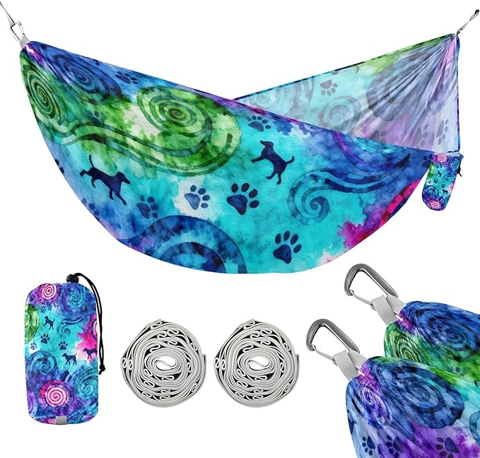 Watercolor Swirl Pet Camping Hammock Fabric for Outside Patio Garden