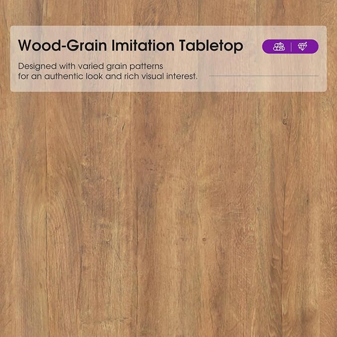 PURPLE LEAF Counter Height Table Patio Retangluar Table Dining Coffee Kitchen Breakfast Bistro Outdoor Pub Bar Table for Garden Balcony, Deep Teak