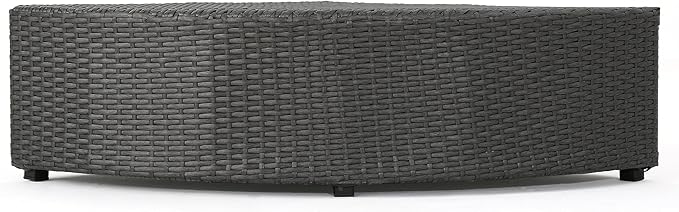 Christopher Knight Home Santa Cruz Outdoor Wicker Sectional Sofa Set with Water Resistant Cushions, 6-Pcs Set, Grey / White
