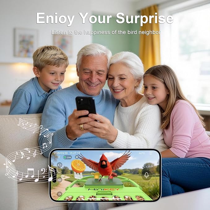 Smart Bird Feeder with Camera Outdoor Birdhouse: AI Identifies 11000+ Species, 2K HD with Arrival Alerts, Attracts Hummingbirds, Dual Squirrel-Proof, Solar Powered, Gifts for Bird Lovers Mom Dad