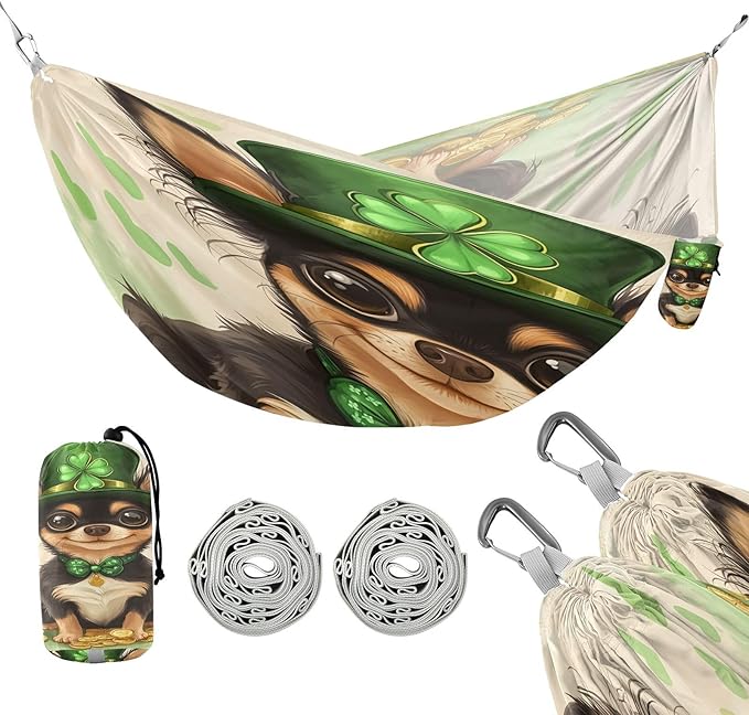 Hammocks for Outside Cute Dog Camping Hammock Portable Hammocks with Tree Straps and Carry Bag Camping Accessories for Hiking Beach Outdoor
