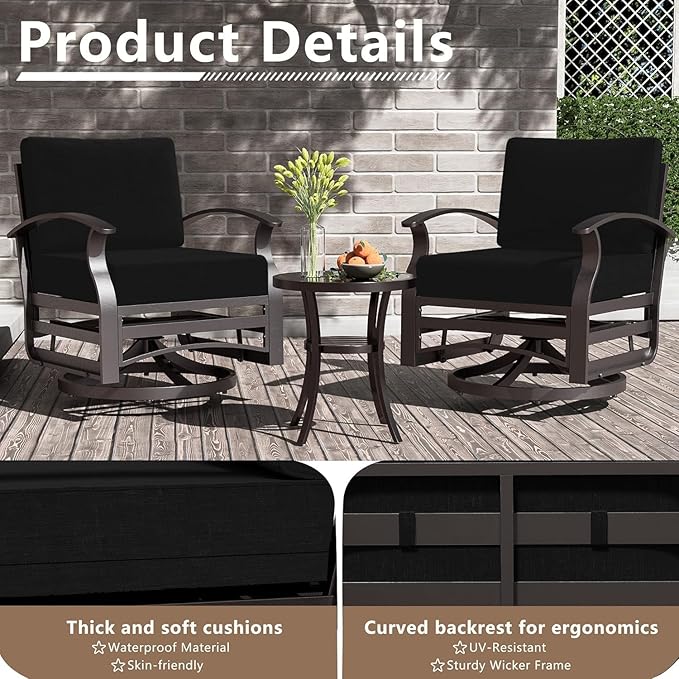 Patio Furniture Set 10 Seats Aluminum Armrest Sofa, Modern Outdoor Living Room Set with 55000 BTU Propane Aluminum Fireplace, Outdoor Rotary Joystick with Thick Cushion