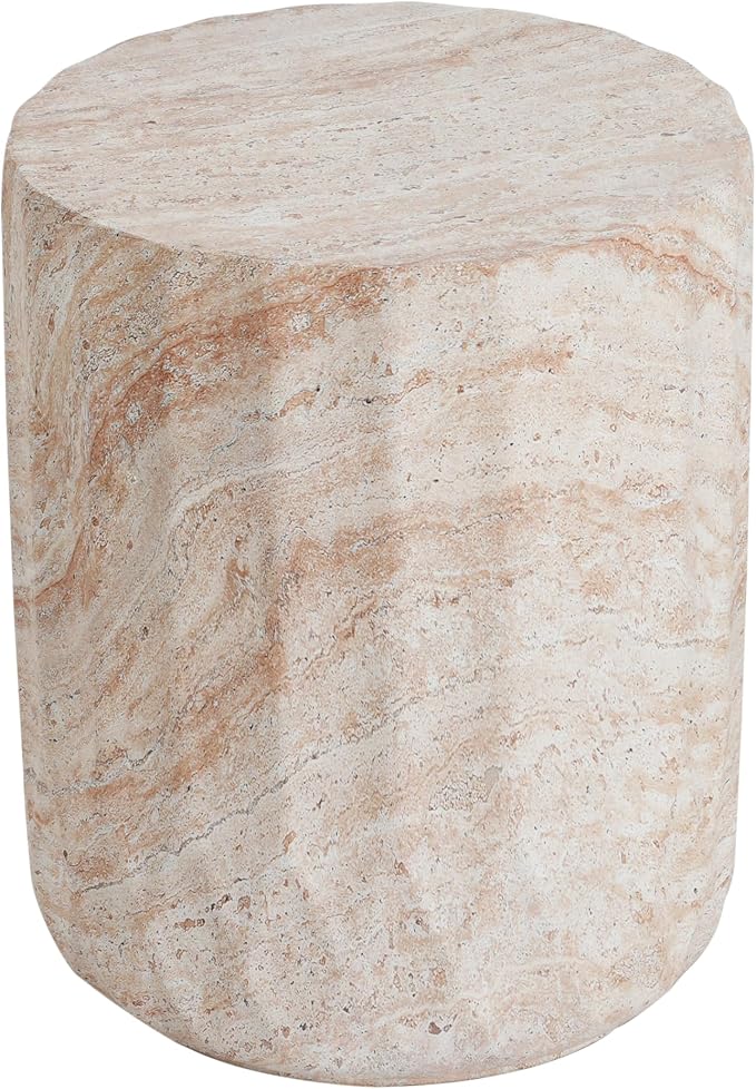 Patio Side Table, Cylinder, Beige